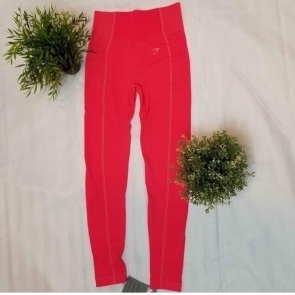 Gymshark Ultra Seamless Gorgeous Bright Neon Pink Leggings Size M - Picture 10 of 11